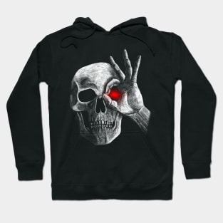 Skeleton with glowing eye Hoodie